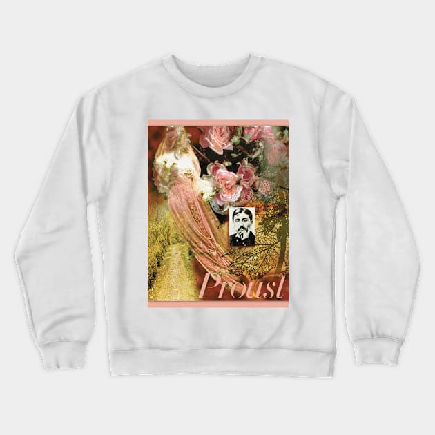 Marcel Proust Collage Portrait Crewneck Sweatshirt by Dez53